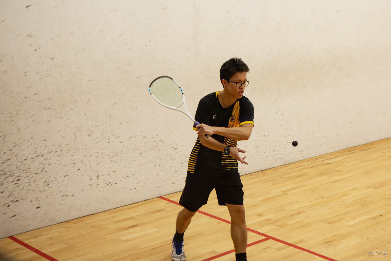 Serving during the Inter-hall Games, Jan 2020, University Sports Centre.

