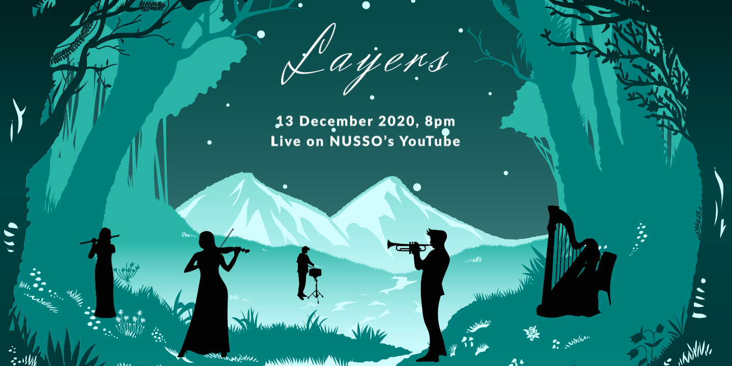 The poster for NUSSO’s chamber music performance, Layers

