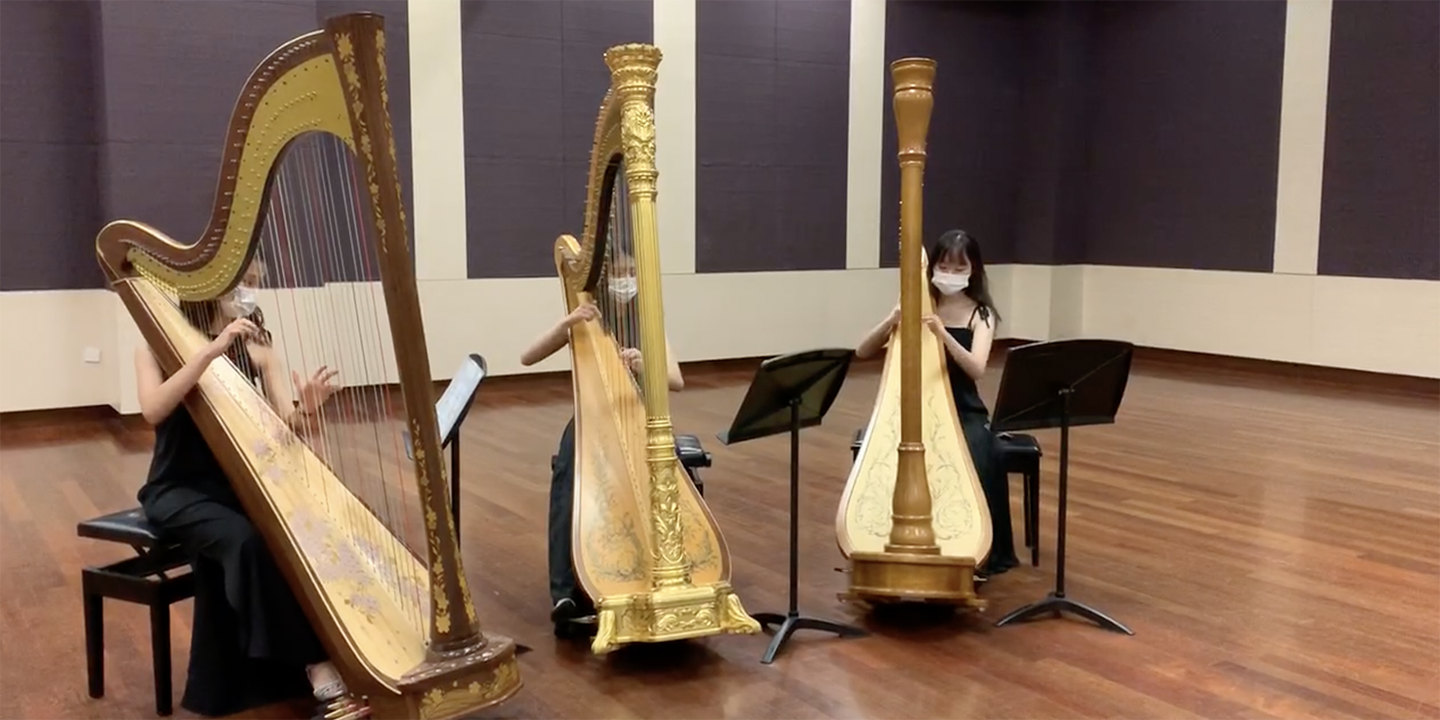 The NUSSO Harp Trio.
