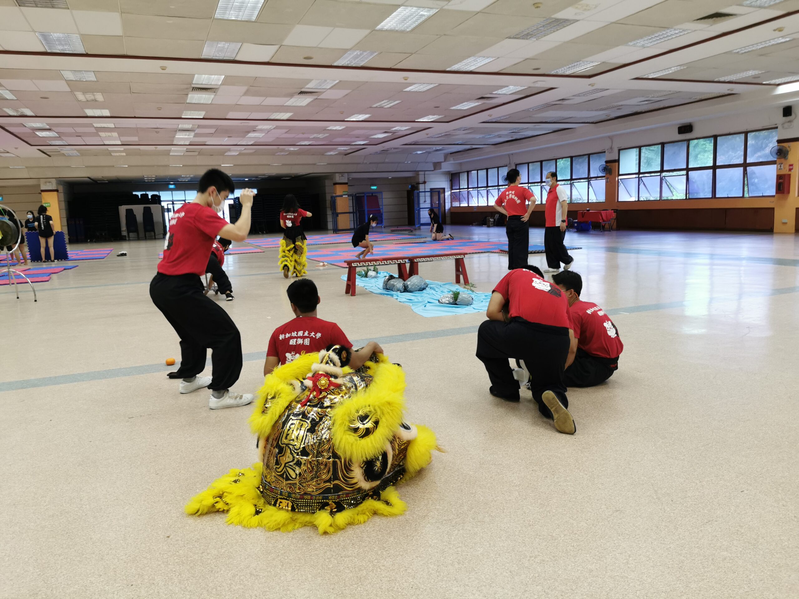 Members giving their support in Lion Dance Rehearsals 
