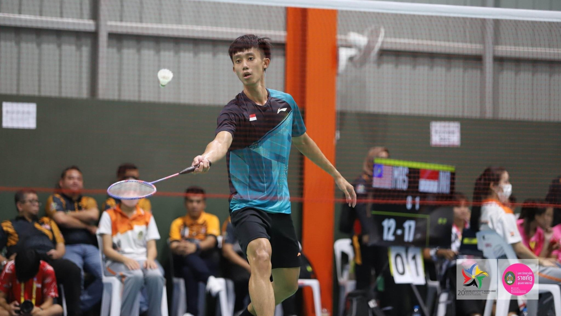 Competing against badminton players from five countries (Cambodia, Indonesia, Malaysia, Philippines, and Thailand), Chin An and his NUS teammates fought hard and attained the fourth position at the 2022 ASEAN University Games. (Photo: 2022 ASEAN University Games)
