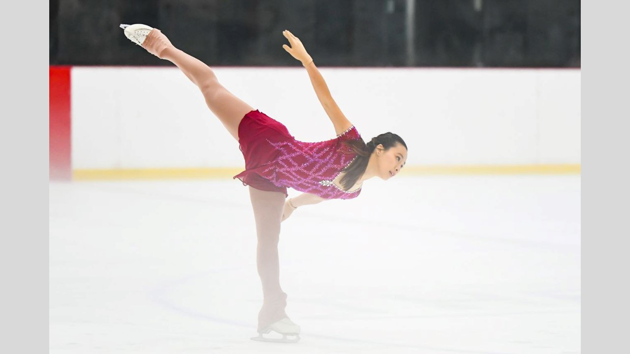 Jeannie came in first place in the 2022 Singapore National Figure Skating Championships – Senior Ladies event. (Photo: Jeannie Su)

