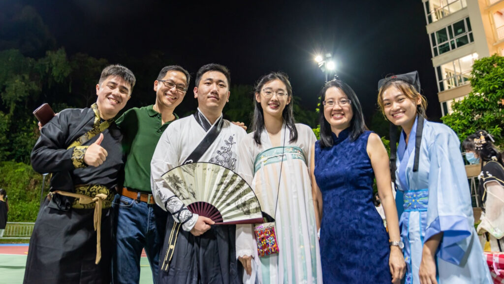 Celebrations like the Mid-Autumn Festival, bring residents together in a communal space, fostering strong bonds and understanding about various cultures (Dr Lee second from left).