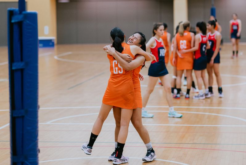 Chloe Soh (Year 2, School of Business) bursting with joy and relief when the final whistle blew

