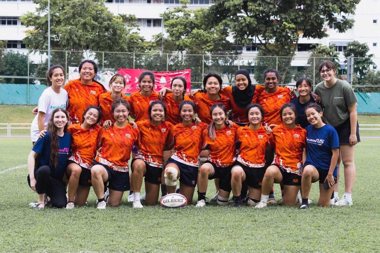 With intensive recruitment efforts, Joy (front row, second from right) has seen the NUS Women’s Rugby team grow from barely seven players to a strong team of 19 in less than two years. (Photo: Thatparticularshot)