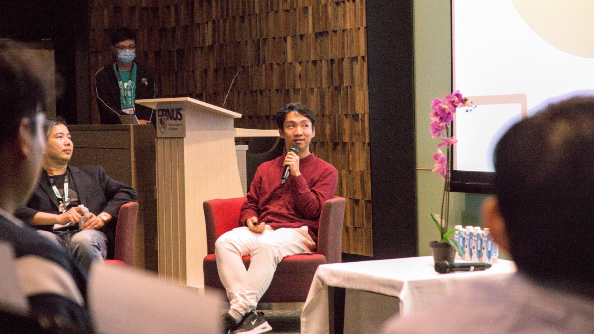 Vilota co-founder Mr Cheng Huimin (in red), who participated in a panel discussion at the RC4 symposium, credited his time in RC4 as a nurturing space for the start-up’s entrepreneurial spirit.