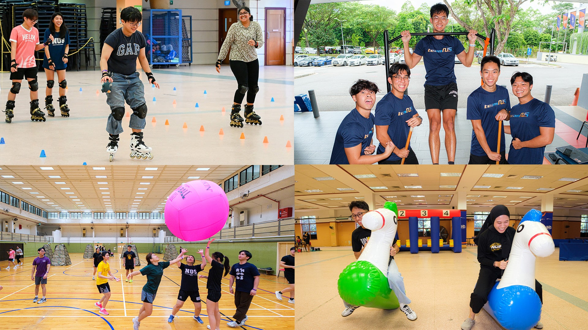 The inaugural NUS Athloria — organised by NUS Sports Club and Valour House — brought students together to try out a wide variety of sports across University Town, the University Sports Centre, and multipurpose sports halls.