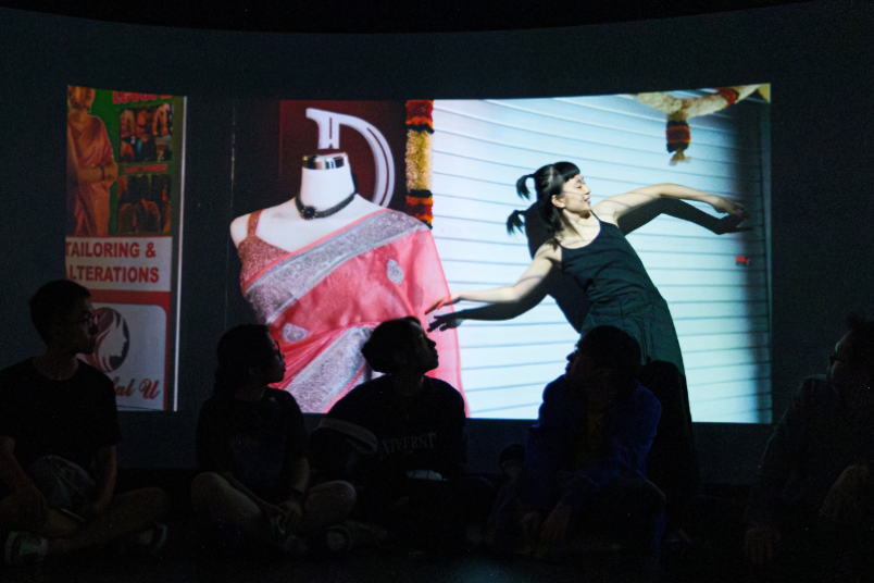Kai Ling performing a response piece to the multisensory installation, on becoming. 