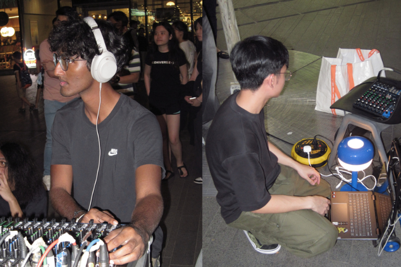 NAPC member Piraveen Alexander (left) assisting Front of house (FOH) alongside Kashfy Zul (right). 