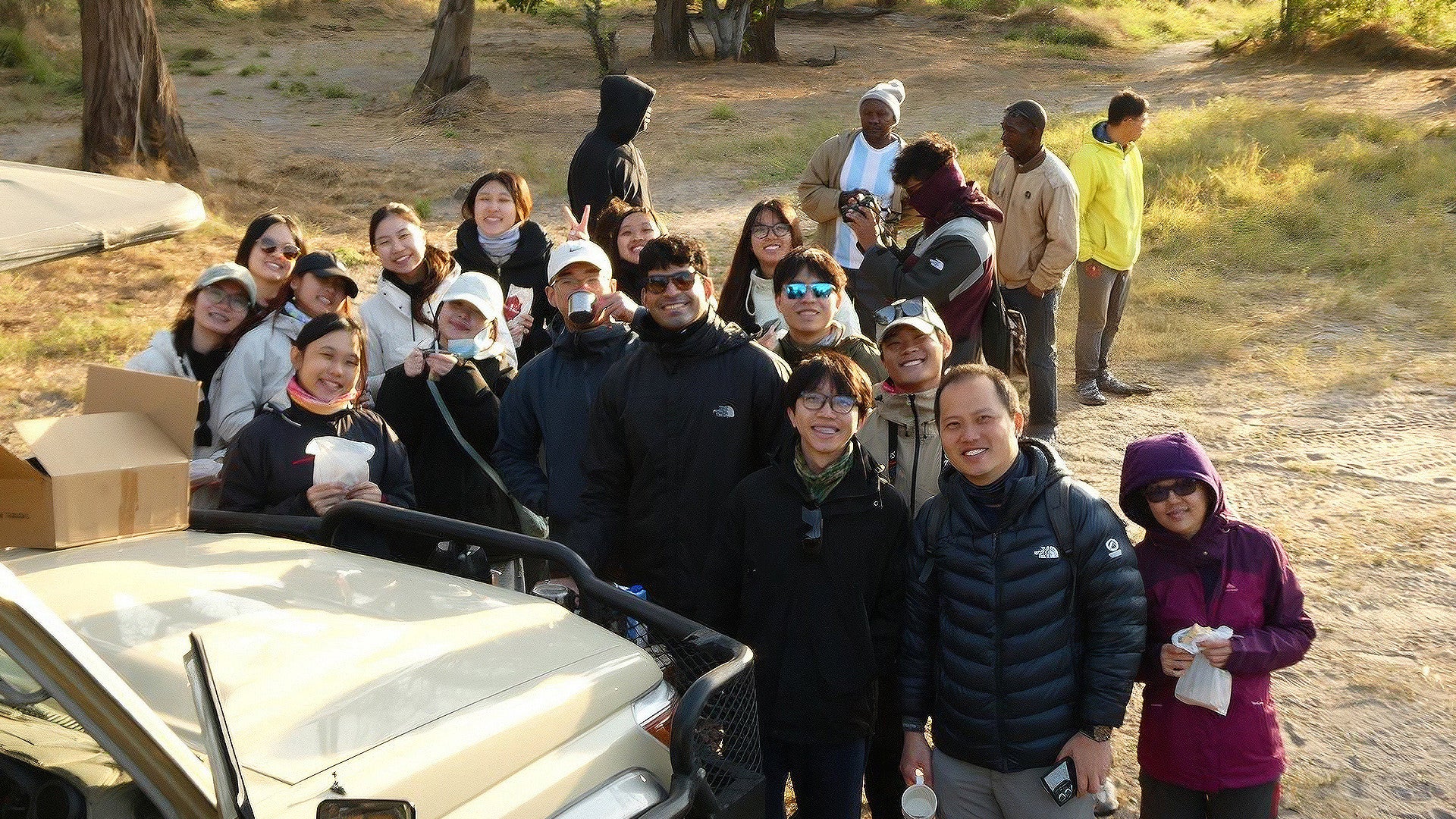 Ravshaan (centre, in black sunglasses) and his fellow CAPTains got a close-up look at Botswana’s rich wildlife, spotting elephants, lions, zebras and giraffes during a safari drive.