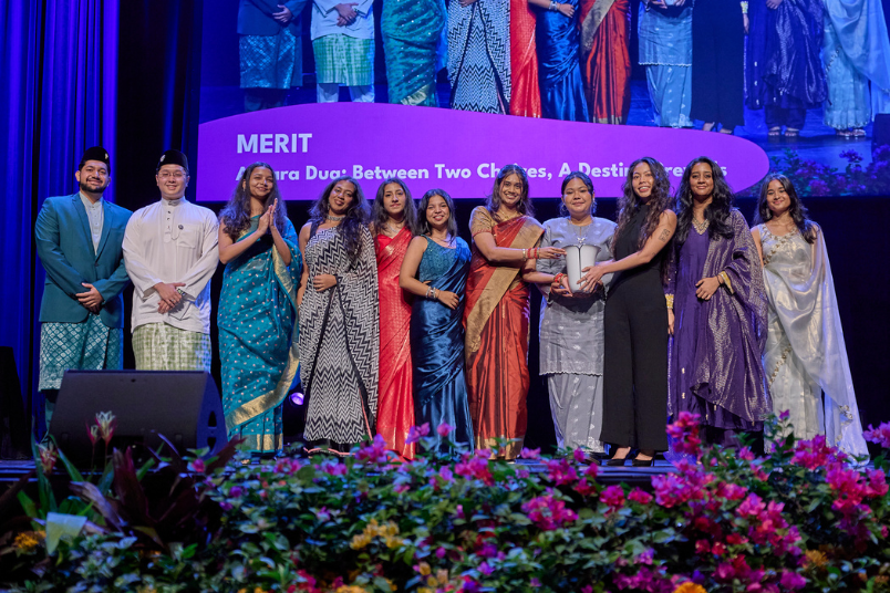NUS Dikir Barat and NUS Indian Dance received Merit for Arts Production of the Year for “Antara Dua”, a cross-cultural production which wove Bharatanatyam, Kathak, Dikir Barat with Asian folklore.